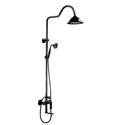 качество  Modern Brass Matte Black Temperature Display Single Handle Body Faucets Mixer Rainfall Shower Faucet завод